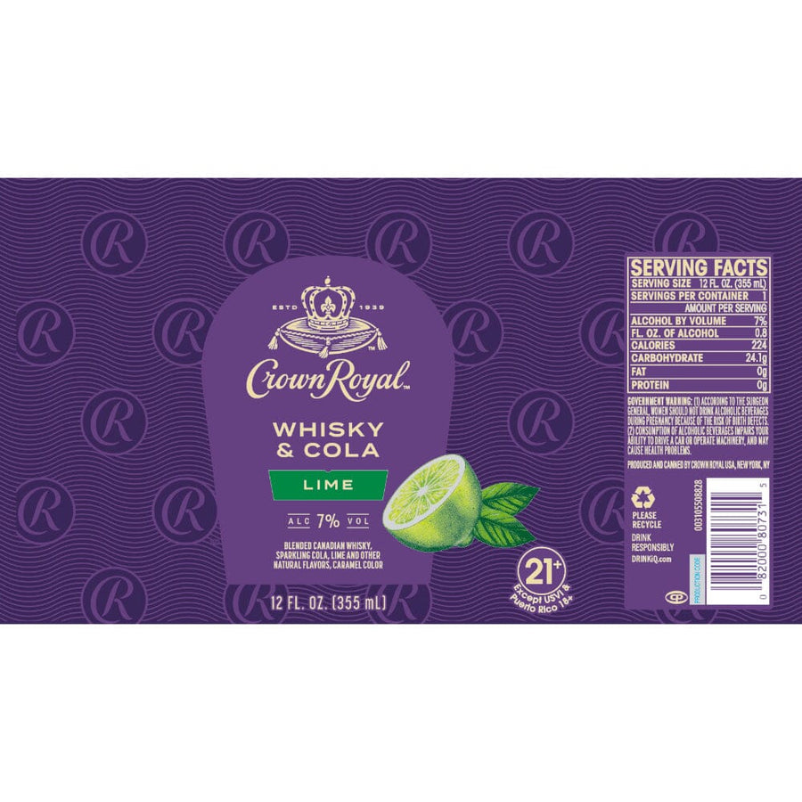 Crown Royal Whisky & Cola Lime Cocktail Crown Royal