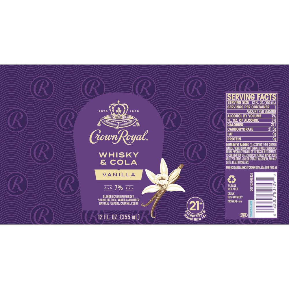 Crown Royal Whisky & Cola Vanilla Cocktail Crown Royal