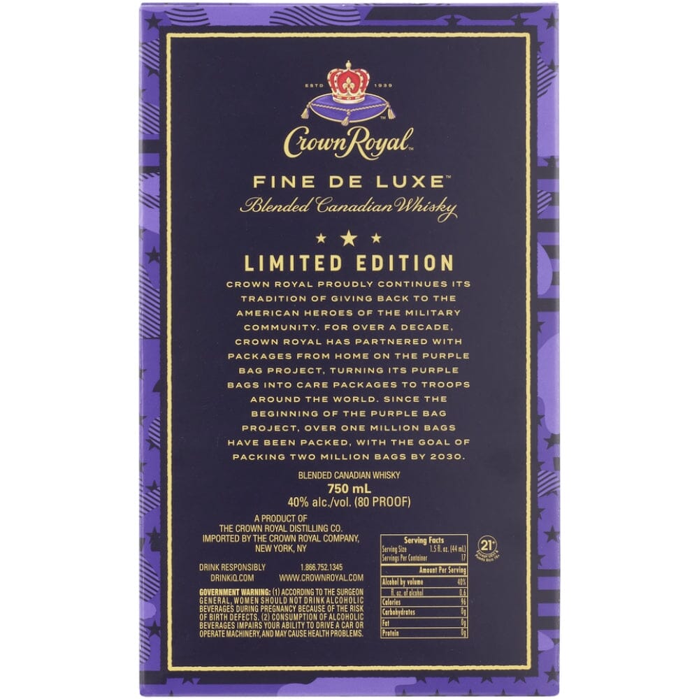 Crown Royal Limited Edition Purple Camo Bag Canadian Whisky Crown Royal