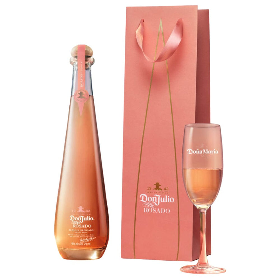 Don Julio Rosado Personalized Flute Glass and Gift Bag Tequila Don Julio Tequila