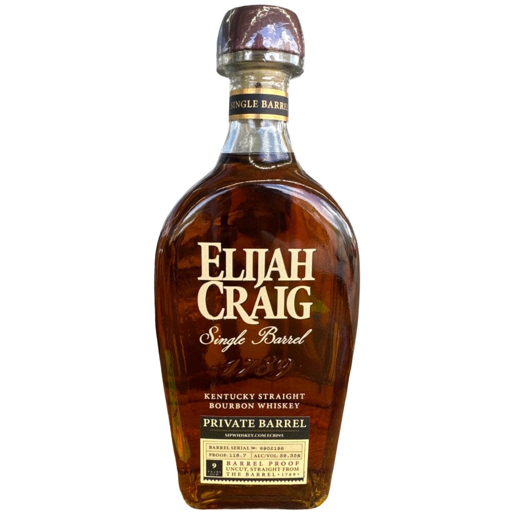 Elijah Craig Single Barrel Barrel Proof Selected by Sip Whiskey 118.7 Proof Bourbon Elijah Craig