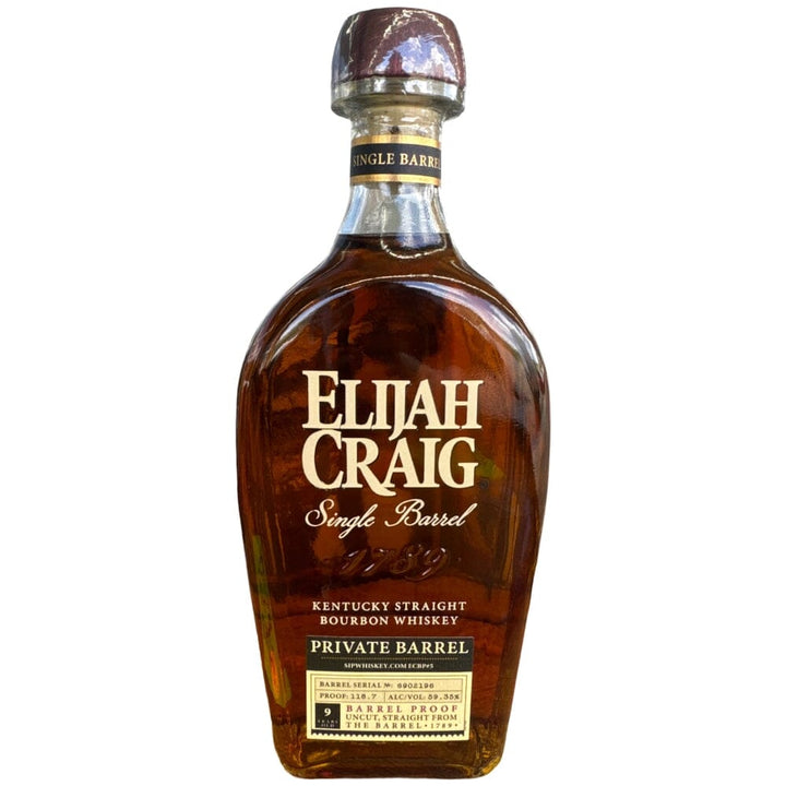 Elijah Craig Single Barrel Barrel Proof Selected by Sip Whiskey 118.7 Proof Bourbon Elijah Craig