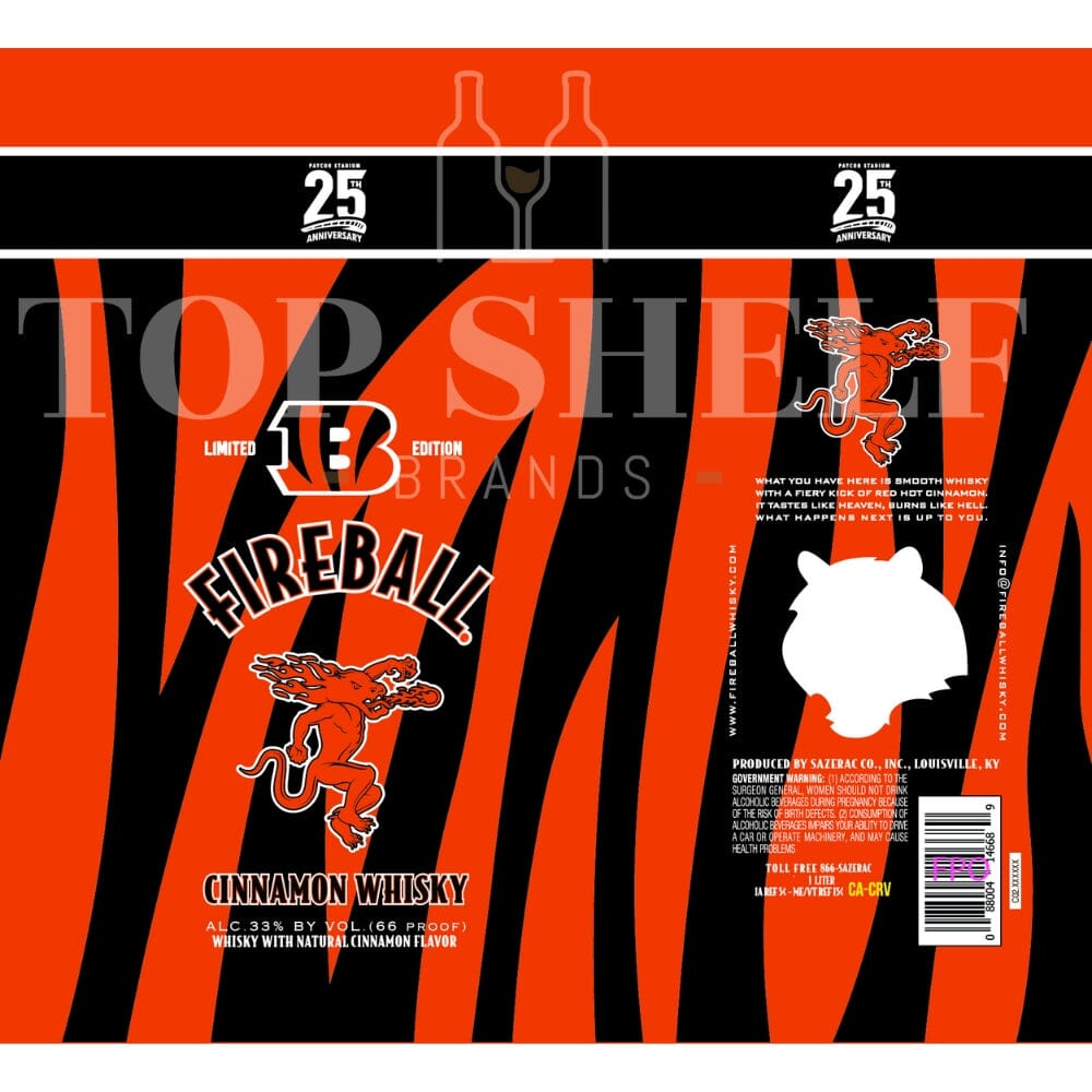 Fireball Paycor Stadium 25th Anniversary Edition Flavored Whiskey Fireball