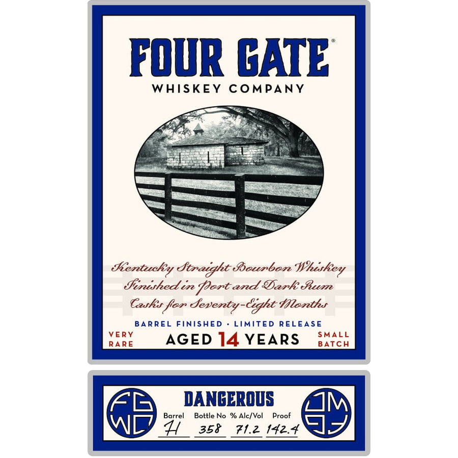 Four Gate Dangerous 14 Year Old Kentucky Straight Bourbon Bourbon Four Gate Whiskey
