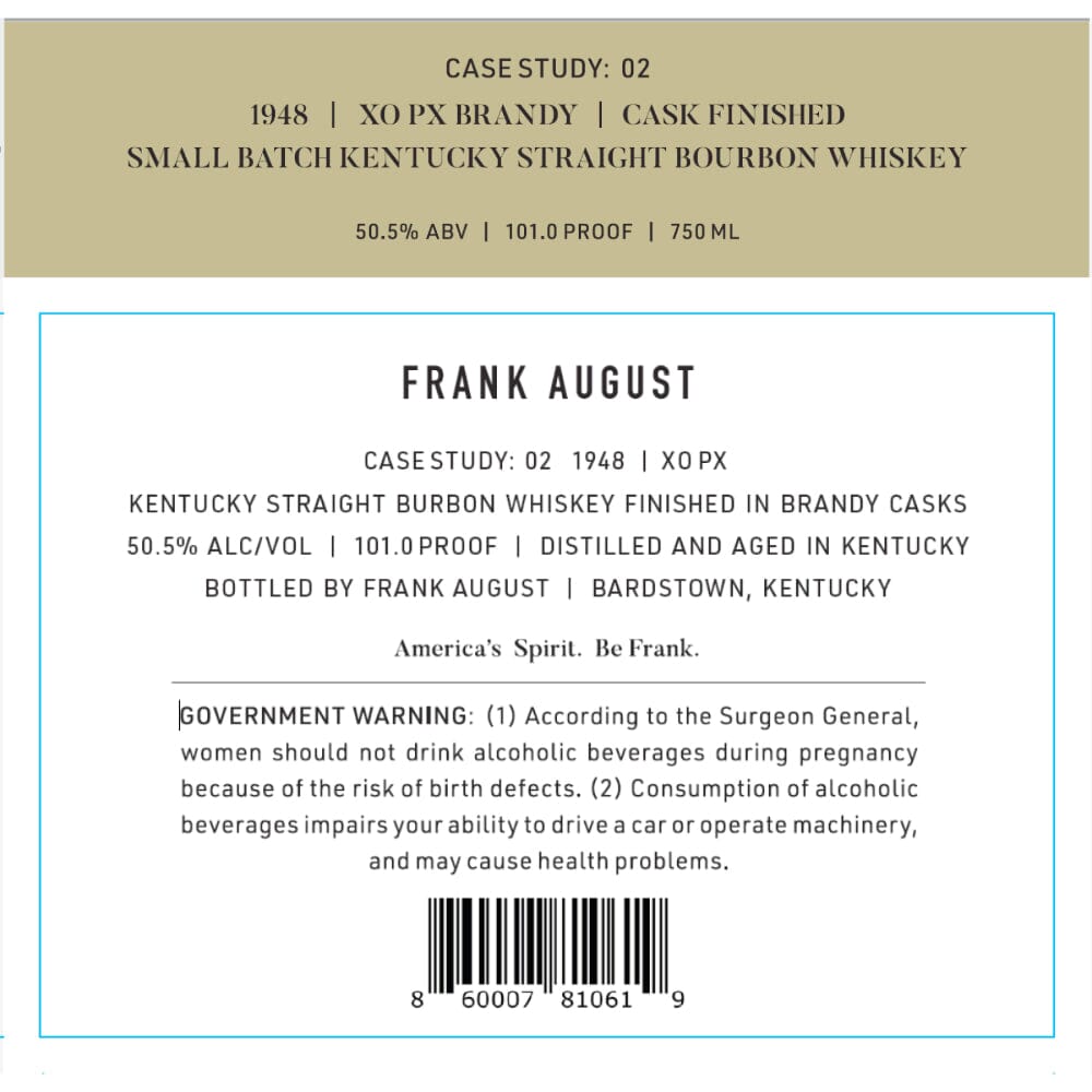 Frank August Bourbon Case Study: 02 Bourbon Frank August