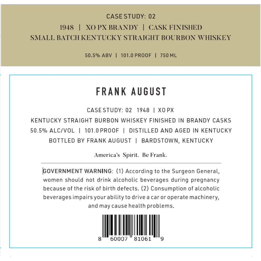 Frank August Bourbon Case Study: 02 Bourbon Frank August