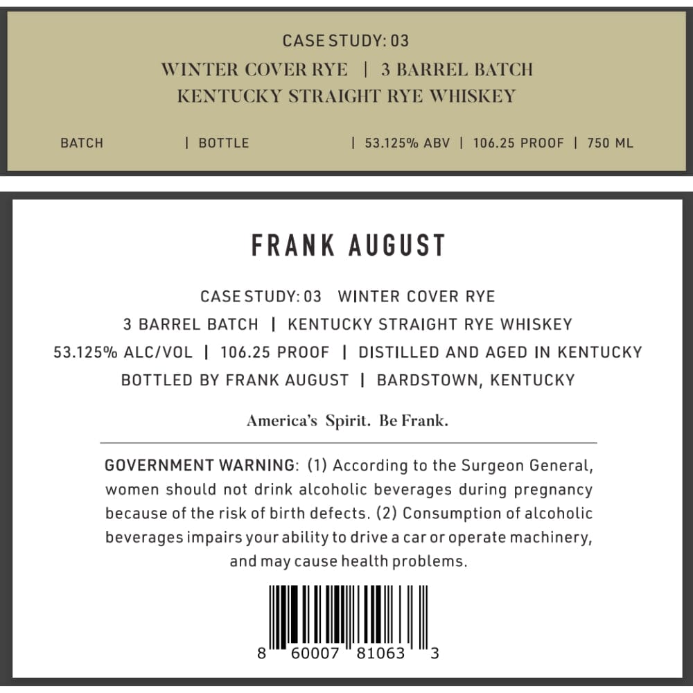 Frank August Case Study: 03 Rye Whiskey Frank August
