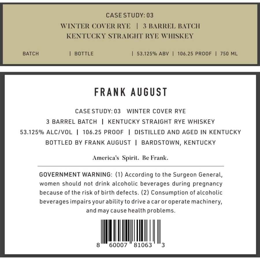 Frank August Case Study: 03 Rye Whiskey Frank August