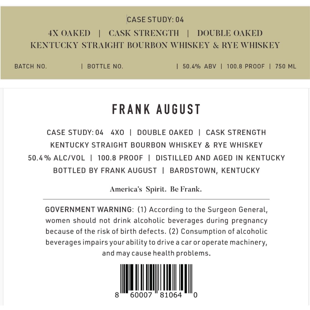 Frank August Case Study: 04 Bourbon Frank August