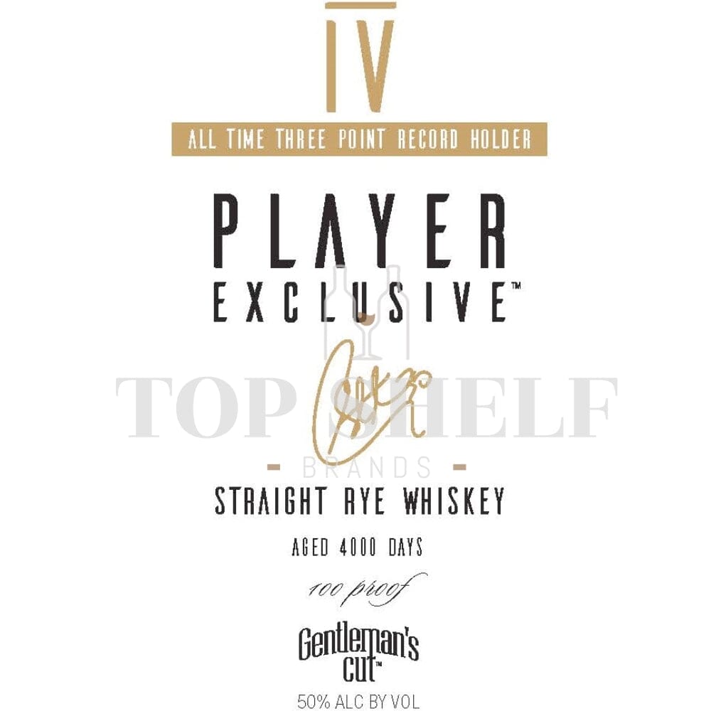 Gentleman’s Cut Player Exclusive IV Rye Whiskey By Steph Curry Rye Whiskey Gentleman's Cut