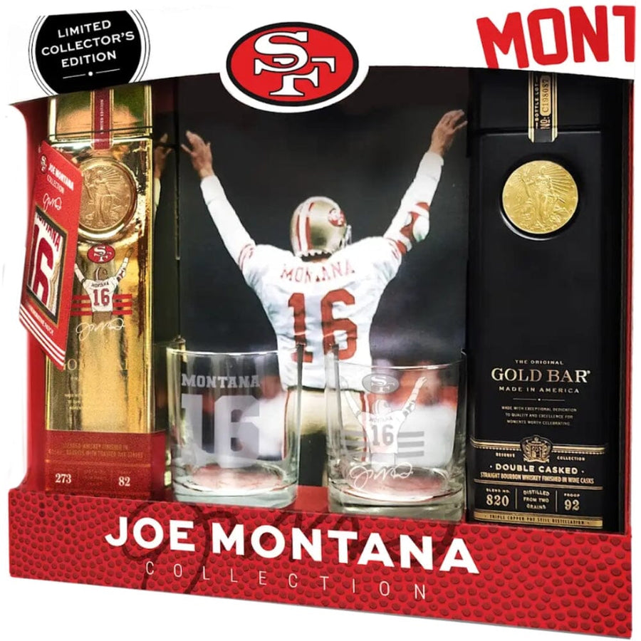 Gold Bar Whiskey Joe Montana Collection Kickoff Gift Set American Whiskey Gold Bar