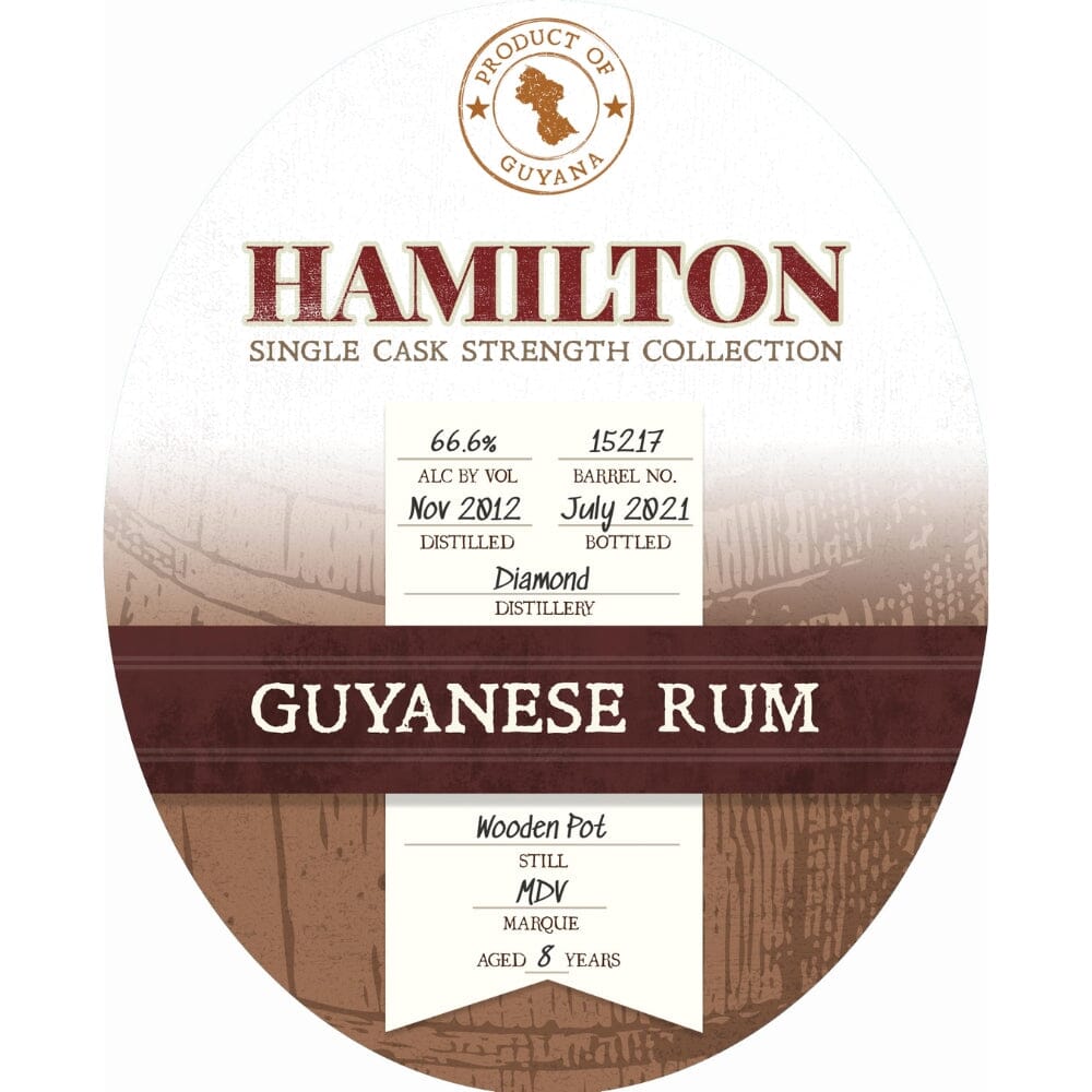 Hamilton Demerara 2012 #15217 Rum Hamilton
