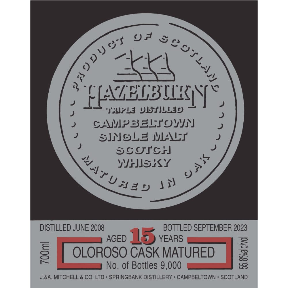 Hazelburn 15 Year Old Oloroso Cask Matured 2023 Scotch Hazelburn