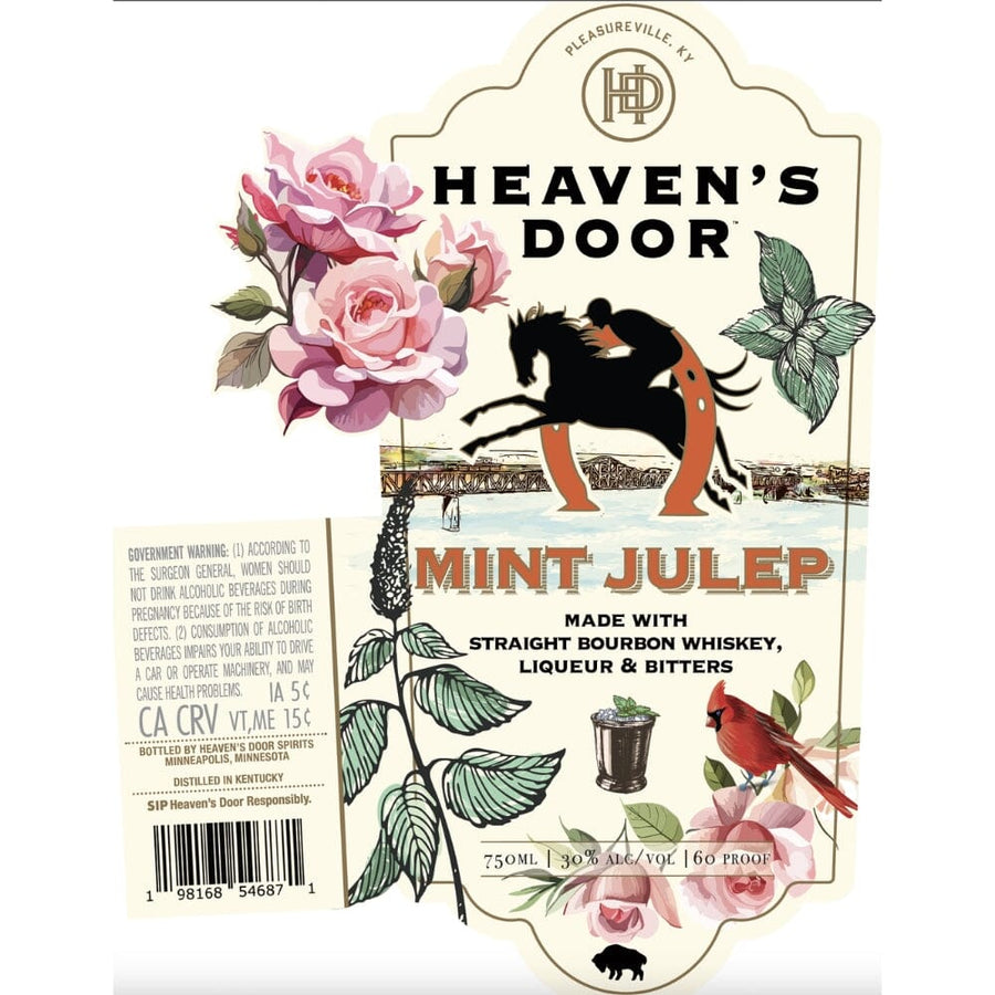 Heaven’s Door Mint Julep Bottled Cocktail 750ml Ready-To-Drink Cocktails Heaven's Door Whiskey