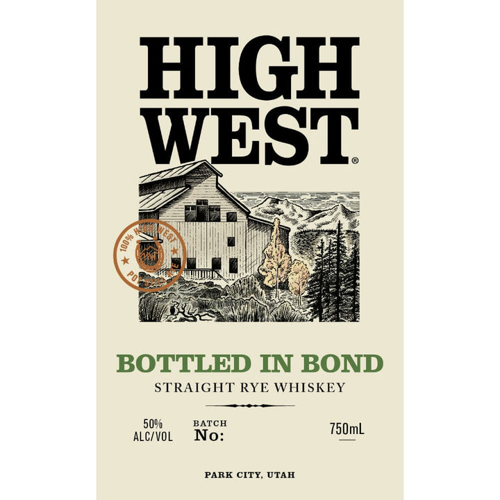 High West Bottled in Bond Straight Rye Whiskey Rye Whiskey High West Distillery