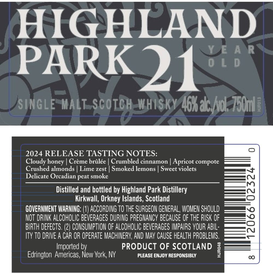 Highland Park 21 Year Old 2024 Release Scotch Highland Park