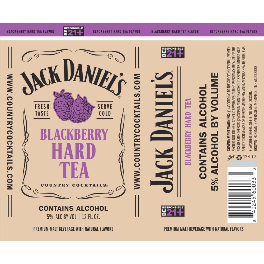 Jack Daniel’s Country Cocktails Blackberry Hard Tea Pre-mixed Cocktails Jack Daniel's