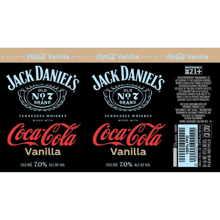 Jack Daniel's Coca Cola Vanilla Canned Cocktail Canned Cocktails Jack Daniel's