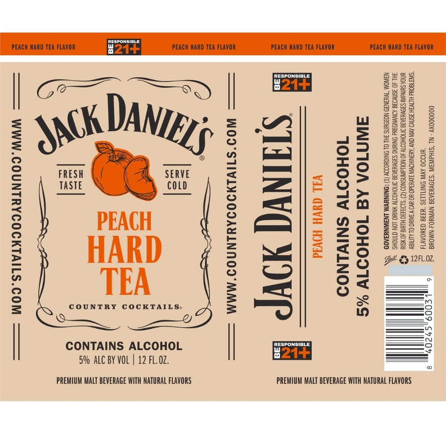 Jack Daniel’s Country Cocktails Peach Hard Tea Pre-mixed Cocktails Jack Daniel's