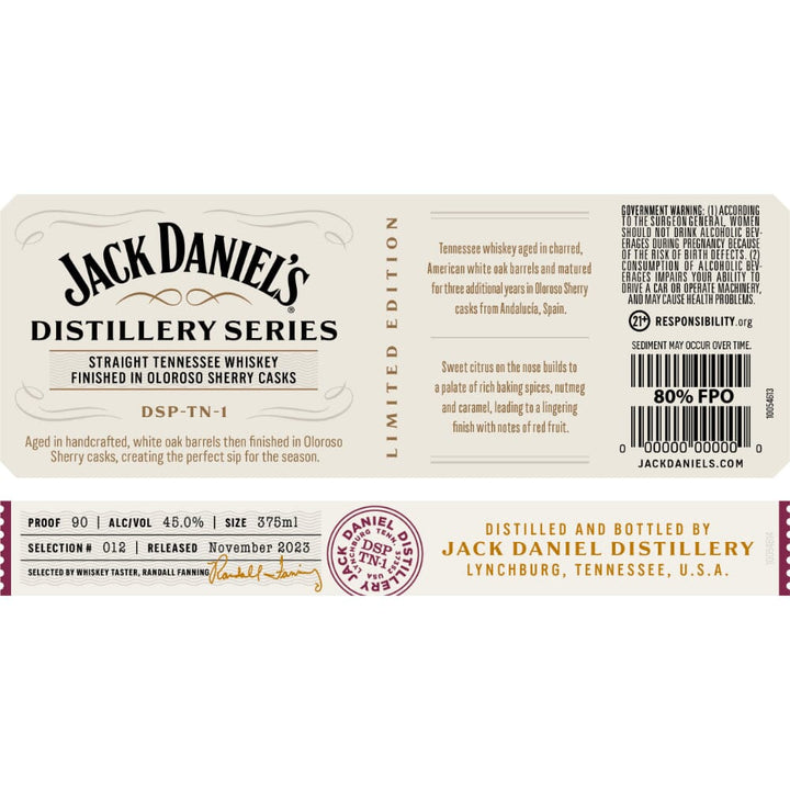Jack Daniel's Distillery Series No. 12 Tennessee Whiskey Jack Daniel's
