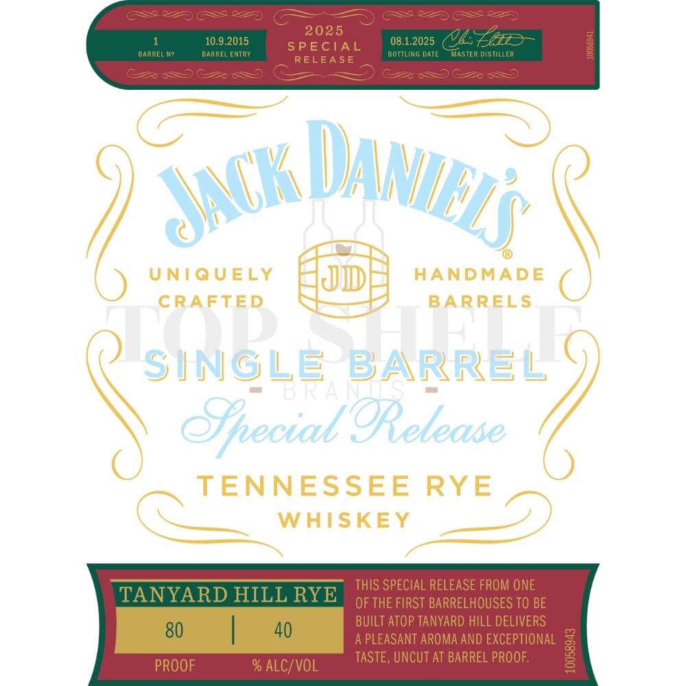 Jack Daniel’s Special Release 2025 Tanyard Hill Rye Tennessee Whiskey Jack Daniel's