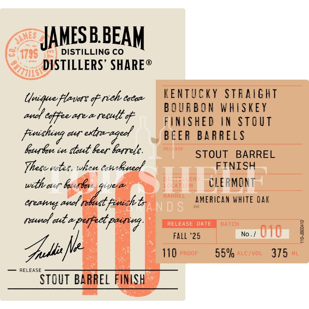 James B. Beam Distillers’ Share No. 10 Stout Barrel Finish Bourbon James B. Beam