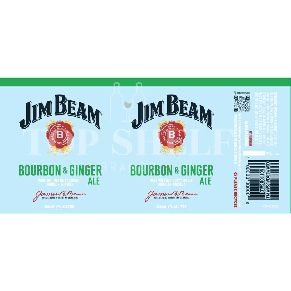 Jim Beam Bourbon & Ginger Ale Canned Cocktail Canned Cocktails Jim Beam
