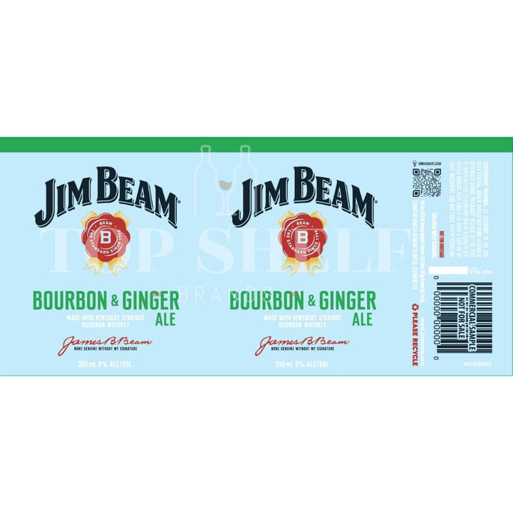 Jim Beam Bourbon & Ginger Ale Canned Cocktail Canned Cocktails Jim Beam