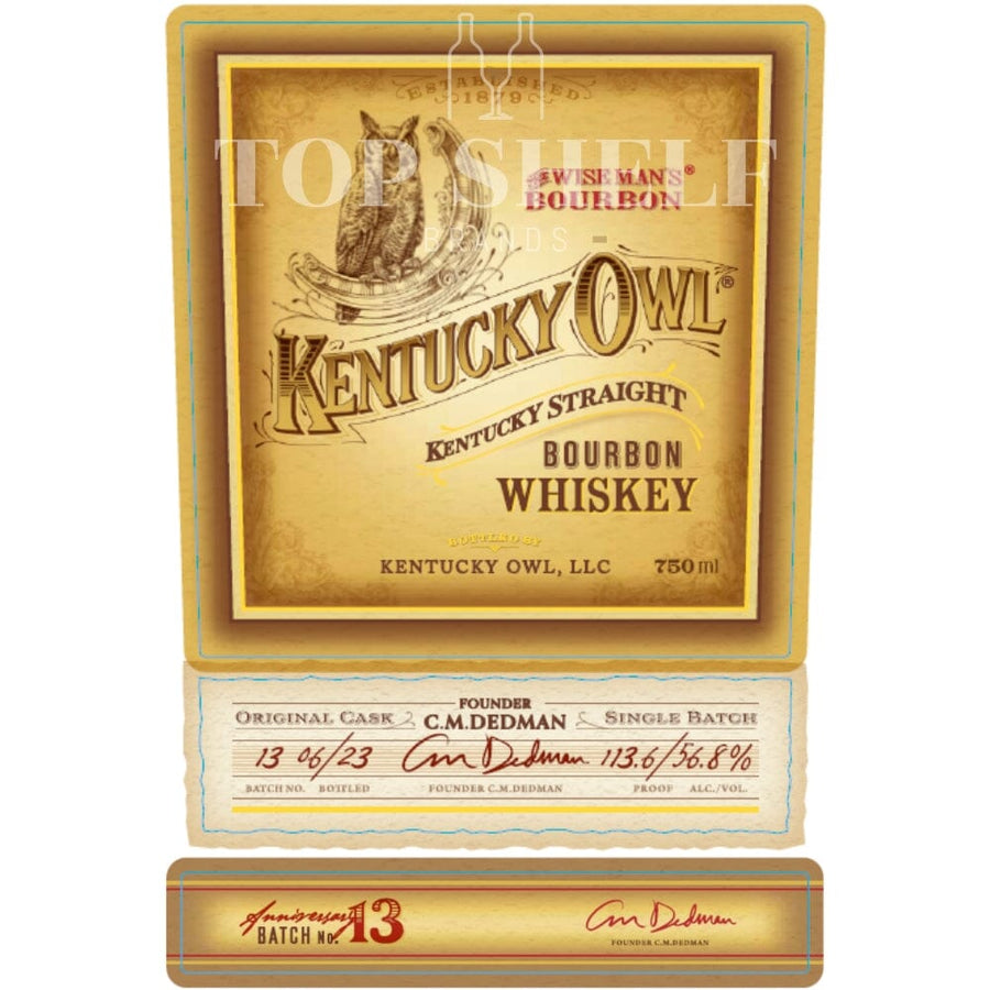 Kentucky Owl Bourbon Batch 13 Bourbon Kentucky Owl