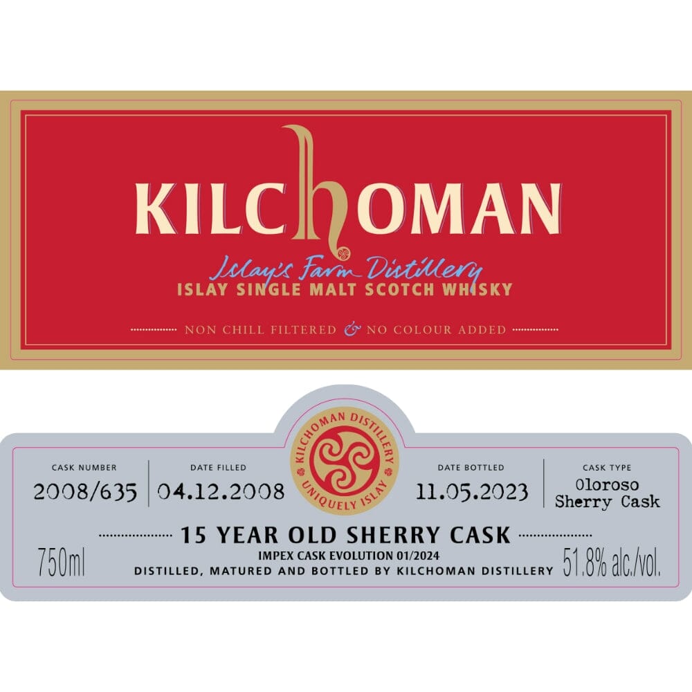 Kilchoman 15 Year Old Sherry Cask ImpEx Cask Evolution 01/2024 Scotch Kilchoman