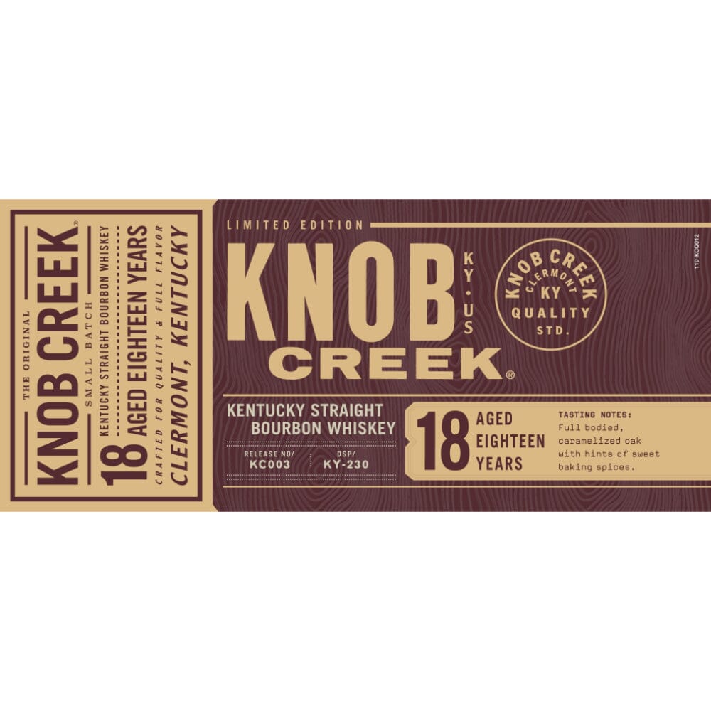 Knob Creek 18 Year Old Bourbon Limited Edition Batch 003 Bourbon Knob Creek