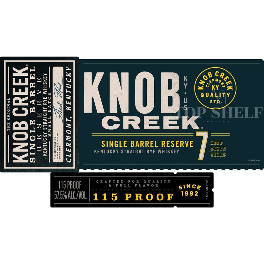 Knob Creek 7 Year Old Single Barrel Reserve Rye Rye Whiskey Knob Creek