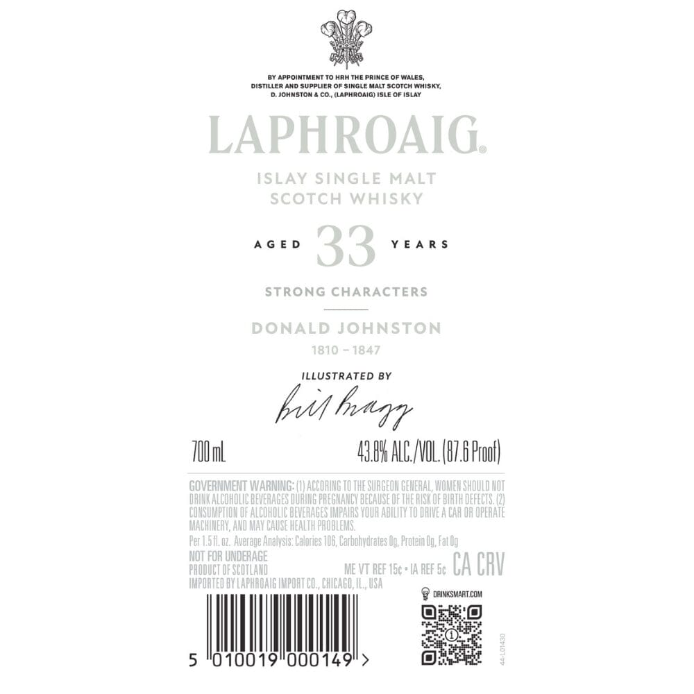 Laphroaig 33 Year Old Strong Characters Donald Johnston Scotch Laphroaig