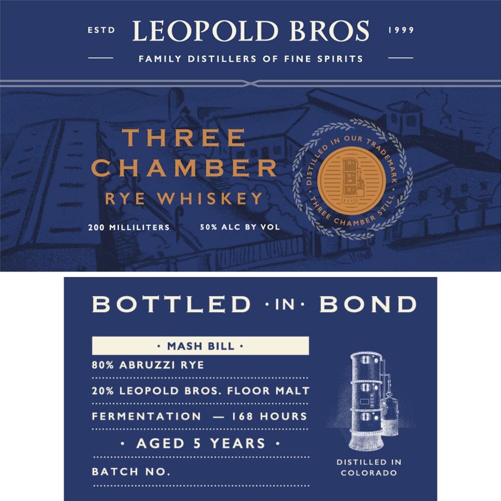 Leopold Bros 5 Year Old Bottled in Bond Three Chamber Rye Rye Whiskey Leopold Bros