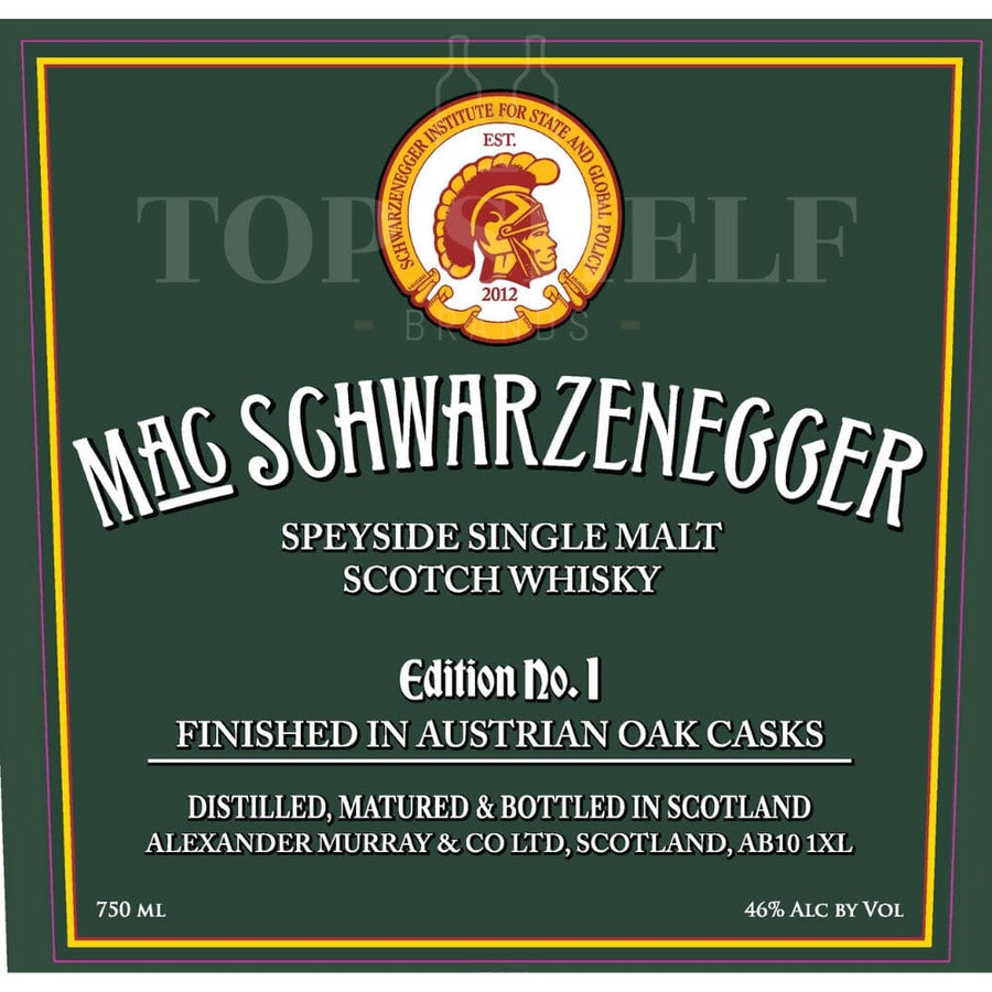 MacSchwarzenegger Edition No. 1 by Arnold Schwarzenegger Scotch MacSchwarzenegger