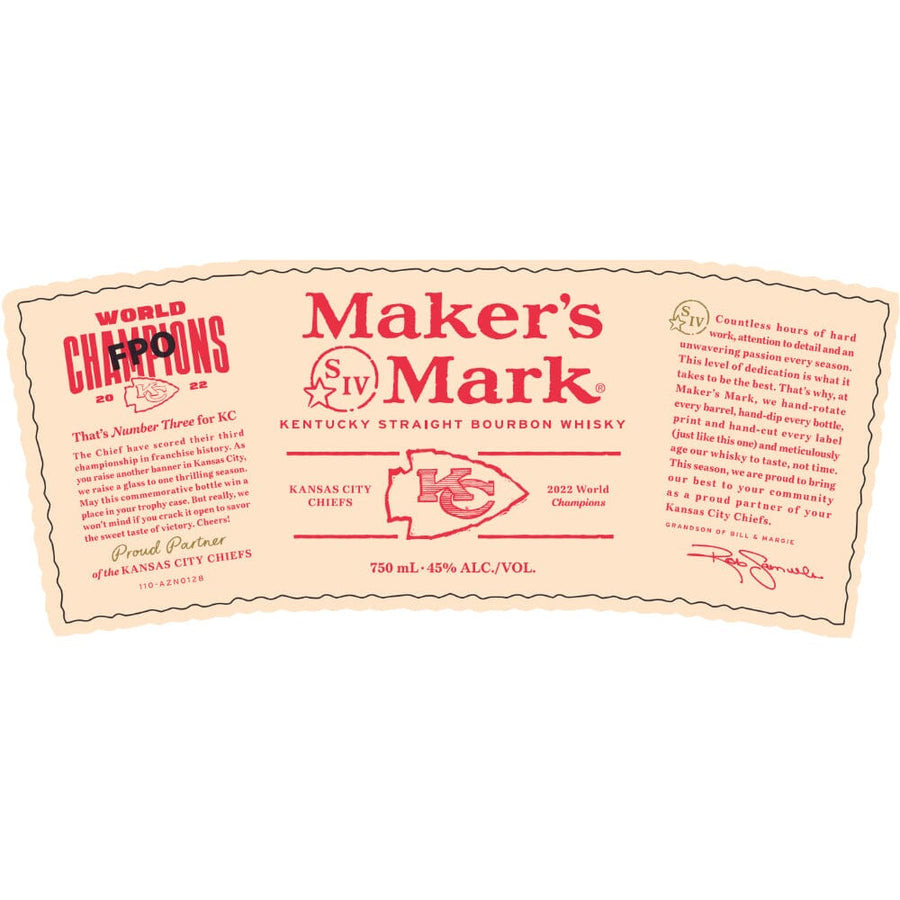 Maker’s Mark Kansas City Chiefs Straight Bourbon Bourbon Maker's Mark