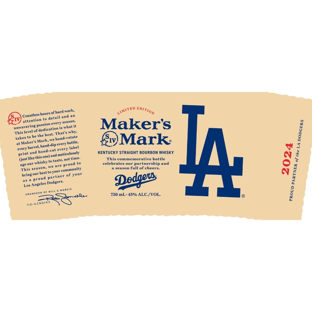 Maker’s Mark LA Dodgers 2024 Limited Edition Bourbon Maker's Mark