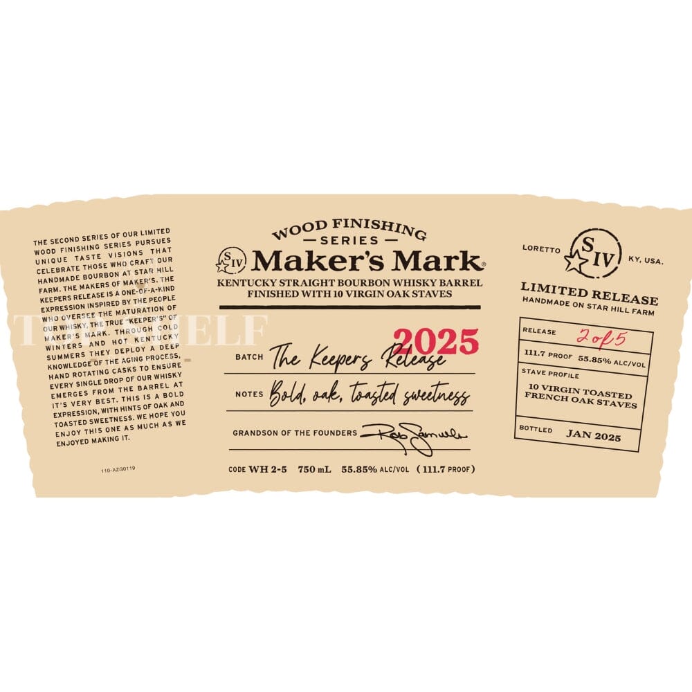 Maker’s Mark Wood Finishing Series 2025 The Keeper's Release Bourbon Maker's Mark