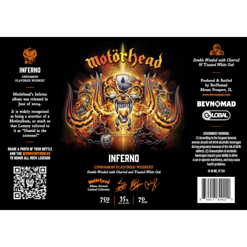 Motörhead Inferno Cinnamon Whiskey Limited Edition Flavored Whiskey Motorhead