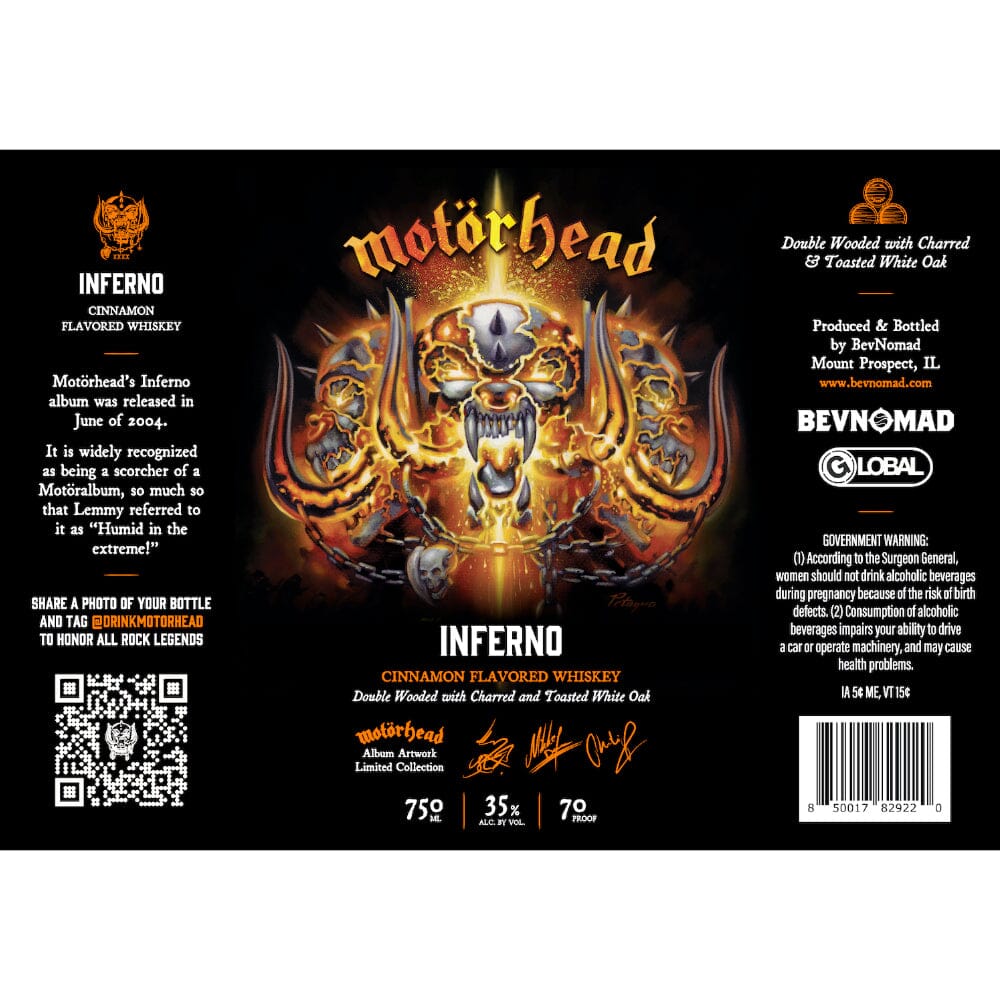 Motörhead Inferno Cinnamon Whiskey Limited Edition Flavored Whiskey Motorhead 