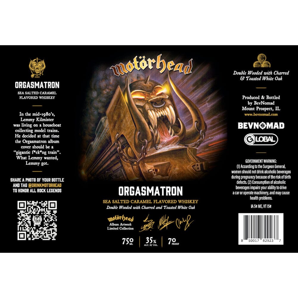 Motörhead Orgasmatron Sea Salted Caramel Whiskey Limited Edition Flavored Whiskey Motorhead