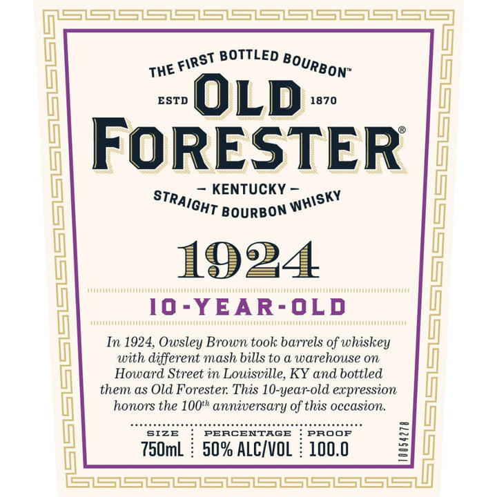 Old Forester 1924 10 Year Old Straight Bourbon Bourbon Old Forester