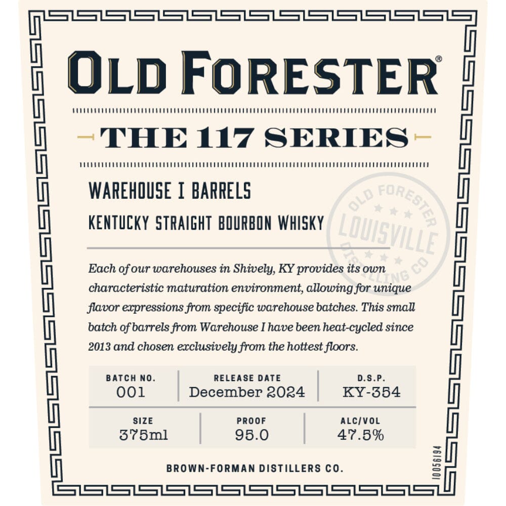 Old Forester The 117 Series Warehouse I Barrels Straight Bourbon Bourbon Old Forester