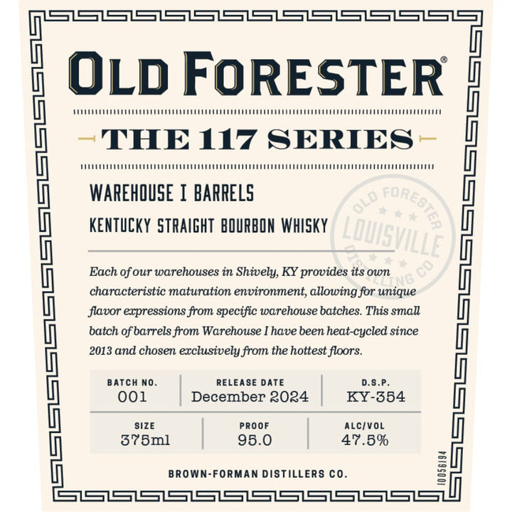 Old Forester The 117 Series Warehouse I Barrels Straight Bourbon Bourbon Old Forester