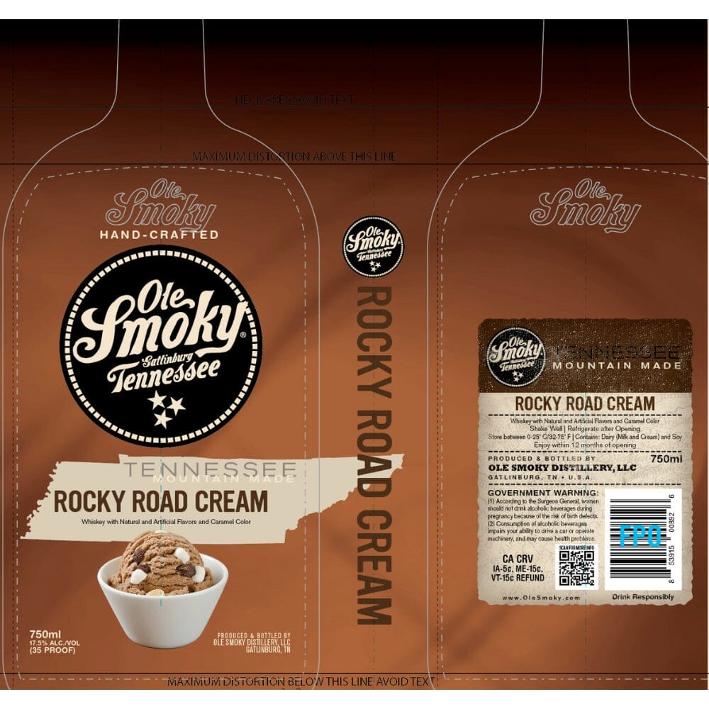 Ole Smoky Rocky Road Cream Whiskey Flavored Whiskey Ole Smoky