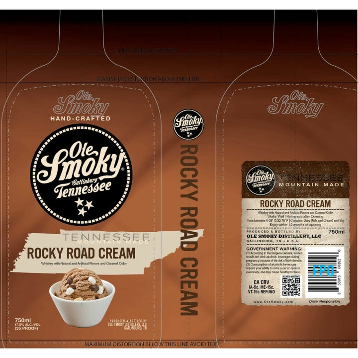 Ole Smoky Rocky Road Cream Whiskey Flavored Whiskey Ole Smoky