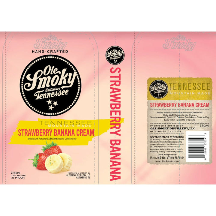 Ole Smoky Strawberry Banana Cream Whiskey Flavored Whiskey Ole Smoky