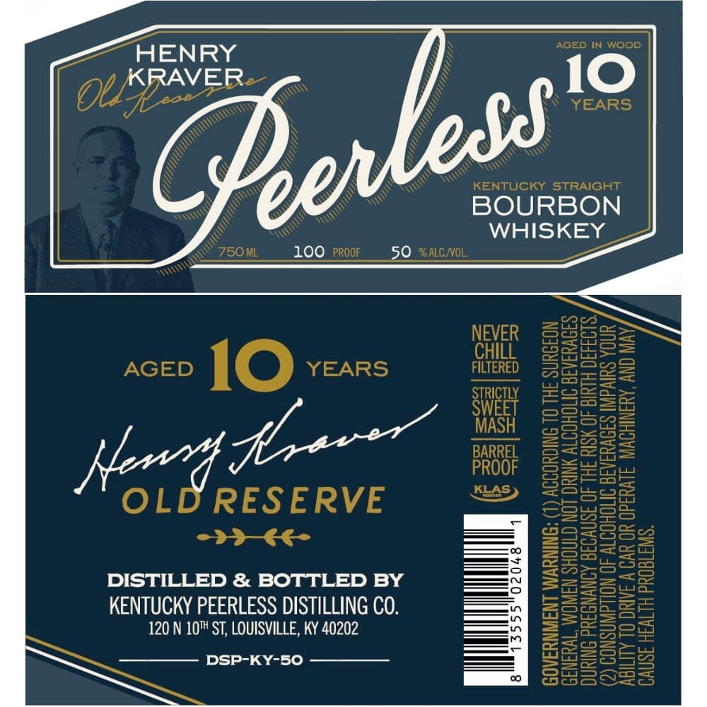 Peerless Henry Kraver 10 Year Old Bourbon Bourbon Kentucky Peerless