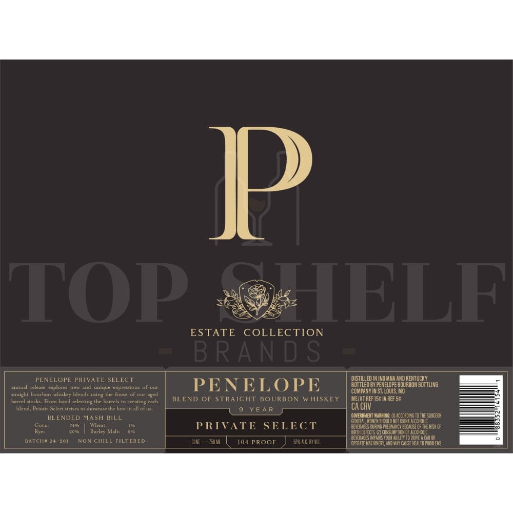 Penelope Estate Collection Private Select 9 Year Old Bourbon Bourbon Penelope Bourbon