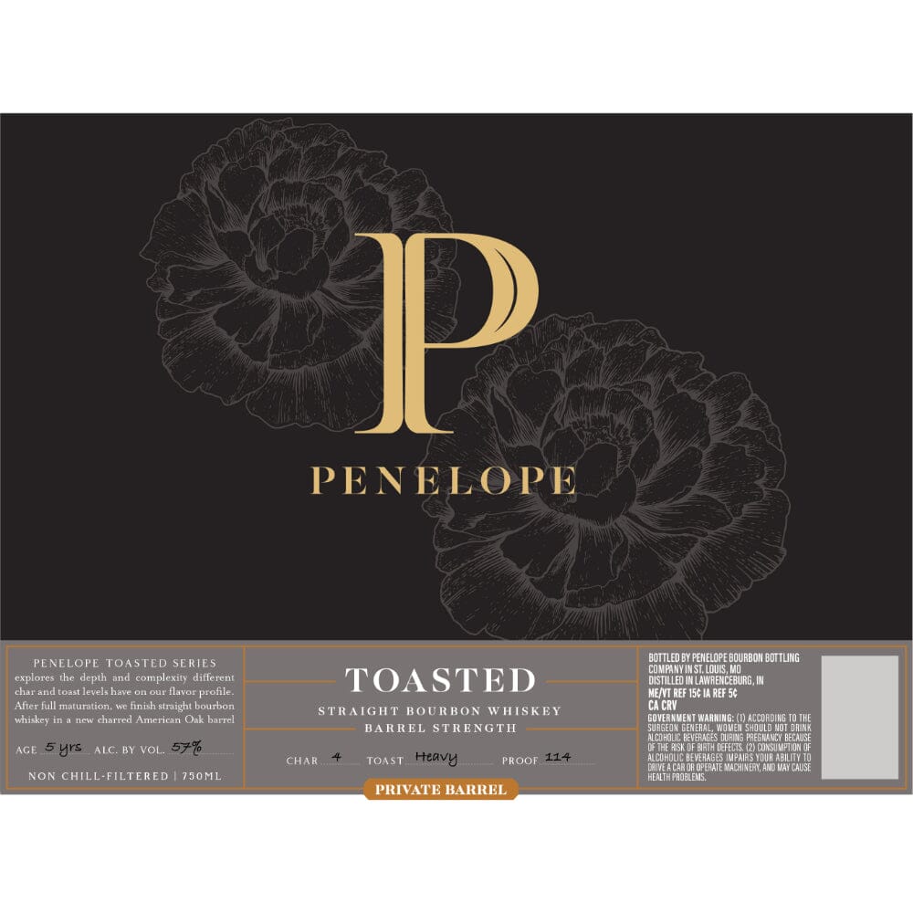 Penelope Toasted Series Heavy Toast Private Barrel Bourbon Bourbon Penelope Bourbon